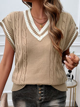 Load image into Gallery viewer, Cable-Knit V-Neck Sweater Vest
