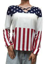 Load image into Gallery viewer, Crisscross Color Block Long Sleeve T-Shirt
