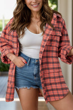 Load image into Gallery viewer, Full Size Plaid Collared Neck Long Sleeve Shirt
