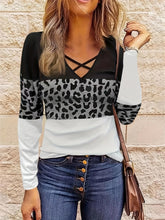 Load image into Gallery viewer, Crisscross Color Block Long Sleeve T-Shirt
