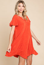 Load image into Gallery viewer, Culture Code Full Size Short Sleeve Ruffled Asymmetric Hem Dress
