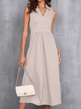 Load image into Gallery viewer, Ruched Sleeveless Midi Dress
