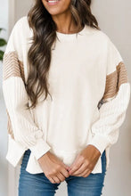 Load image into Gallery viewer, Slit Color Block Long Sleeve Sweatshirt
