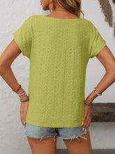Load image into Gallery viewer, Mandy Eyelet Round Neck Short Sleeve Top
