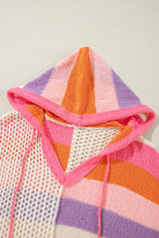 Load image into Gallery viewer, Openwork Color Block Hooded Sweater
