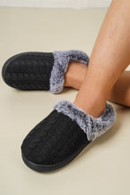 Load image into Gallery viewer, Cable-Knit Fluff Round Toe Slippers
