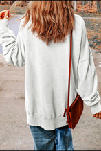 Load image into Gallery viewer, I'M BACK Slit Round Neck Long Sleeve Sweatshirt
