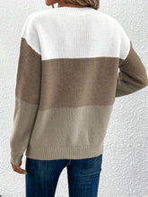 Load image into Gallery viewer, Color Block Boat Neck Sweater
