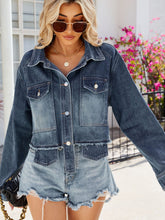 Load image into Gallery viewer, Button Up Long Sleeve Denim Jacket with Pockets
