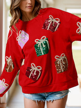 Load image into Gallery viewer, Sequin Gift Box Long Sleeve Sweatshirt
