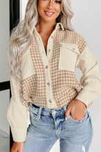 Load image into Gallery viewer, Houndstooth Button Up Long Sleeve Jacket
