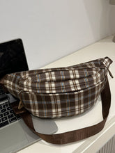 Load image into Gallery viewer, Plaid Adjustable Strap Crossbody Bag
