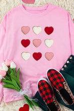 Load image into Gallery viewer, Contrast Heart Long Sleeve Sweatshirt
