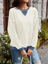 Load image into Gallery viewer, Contrast Round Neck Long Sleeve Sweatshirt
