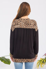 Load image into Gallery viewer, Celeste Full Size Leopard Round Neck Dropped Shoulder T-Shirt
