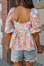 Load image into Gallery viewer, Printed Square Neck Half Sleeve Blouse
