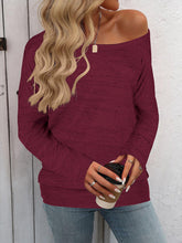 Load image into Gallery viewer, Full Size Heathered Long Sleeve Top
