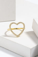 Load image into Gallery viewer, 925 Sterling Silver Inlaid Zircon Heart Ring
