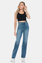 Load image into Gallery viewer, Judy Blue Full Size Tummy Control Cut Raw Hem Straight Jeans
