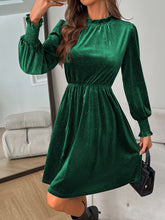 Load image into Gallery viewer, Glitter Mock Neck Long Sleeve Mini Dress
