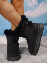 Load image into Gallery viewer, Faux Fur Suede Round Toe Boots
