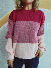 Load image into Gallery viewer, Color Block Long Sleeve Sweater
