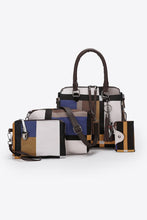 Load image into Gallery viewer, 4-Piece Color Block PU Leather Bag Set
