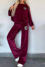 Load image into Gallery viewer, Full Size Boat Neck Long Sleeve Top and Pants Set
