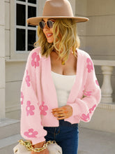 Load image into Gallery viewer, Angel Wings Flower Open Front Long Sleeve Cardigan
