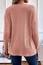 Load image into Gallery viewer, Ribbed Half Button Long Sleeve Knit Top
