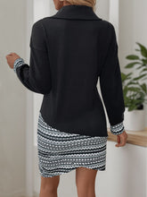Load image into Gallery viewer, Perfee Printed Oblique Zipper Long Sleeve Mini Dress
