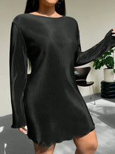 Load image into Gallery viewer, Honey Plus Size Lettuce Hem Round Neck Long Sleeve Dress
