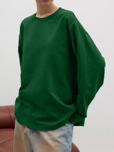 Load image into Gallery viewer, Round Neck Dropped Shoulder Long Sleeve T-Shirt
