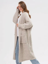 Load image into Gallery viewer, Pocketed Open Front Long Sleeve Longline Cardigan
