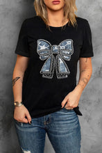 Load image into Gallery viewer, Bow Round Neck Short Sleeve T-Shirt
