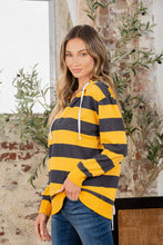 Load image into Gallery viewer, Full Size Drawstring Striped Long Sleeve Hoodie
