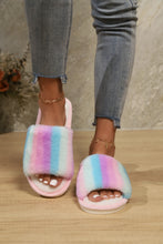 Load image into Gallery viewer, Color Block Open Toe Faux Fur PVC Slippers
