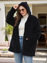 Load image into Gallery viewer, Plus Size Zip Up Long Sleeve Hooded Outerwear
