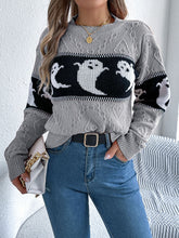 Load image into Gallery viewer, Ghost Round Neck Long Sleeve Sweater
