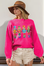 Load image into Gallery viewer, Double Take Full Size Sequin Nutcracker Long Sleeve Sweater
