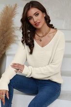 Load image into Gallery viewer, V-Neck Drop Shoulder Sweater
