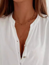 Load image into Gallery viewer, Half Button Notched Half Sleeve Blouse
