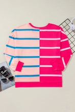 Load image into Gallery viewer, Plus Size Color Block Round Neck Long Sleeve Top
