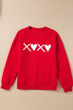 Load image into Gallery viewer, Valentine’s Day XOXO Round Neck Drop Shoulder Sweatshirt
