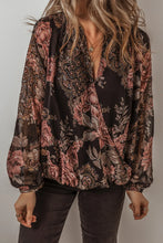 Load image into Gallery viewer, Printed Surplice Long Sleeve Blouse
