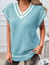 Load image into Gallery viewer, Cable-Knit V-Neck Sweater Vest
