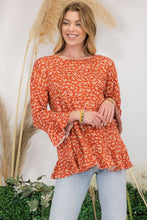 Load image into Gallery viewer, Celeste Full Size Floral Ruffle Detail Top
