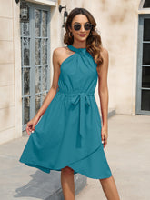 Load image into Gallery viewer, Tied Round Neck Sleeveless Dress
