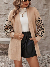 Load image into Gallery viewer, Pocketed Leopard Open Front Cardigan
