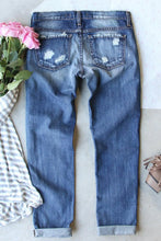 Load image into Gallery viewer, Distressed Sequin Pumpkin Jeans
